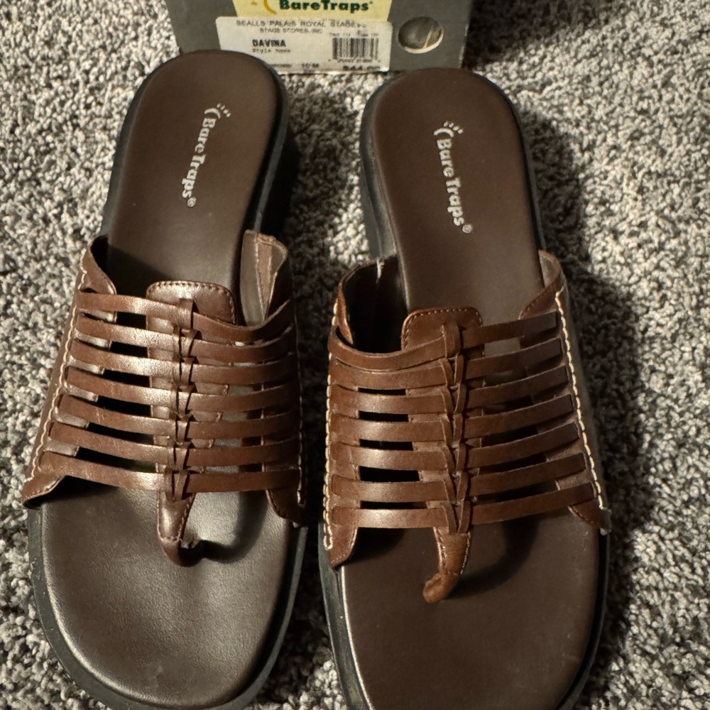 Barely worn!!  BareTraps Brushed Brown Shoes